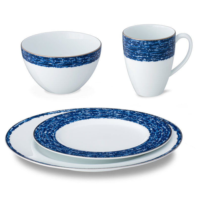 Noritake Rill 4-Piece Place Setting, Service for 1, Blue