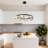 6 Light Creative Glass Chandelier  With Striped Lampshade