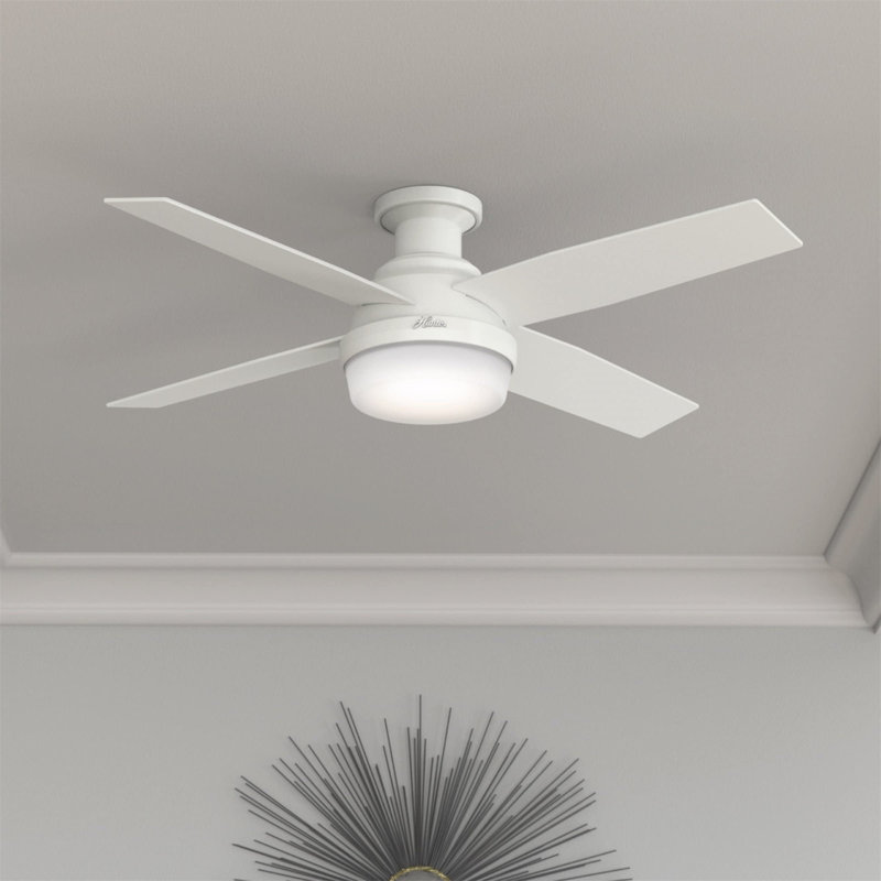 Ventilateur de plafond avec lumières DEL Pollman, Blanc frais