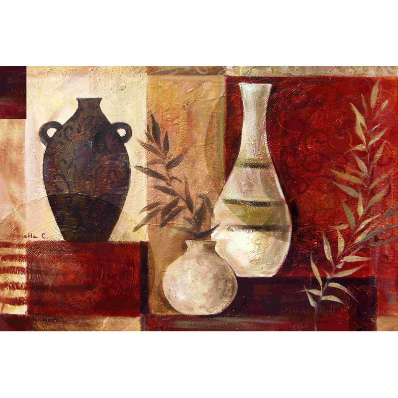 " Spice Vases I " by Marietta Cohen Painting Print, 8" H x 12" W  