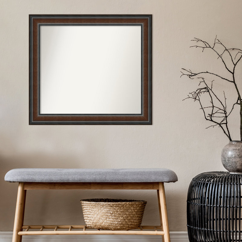 Halcott Solid Wood Rectangle Wall Mirror, 29" H x 26" W