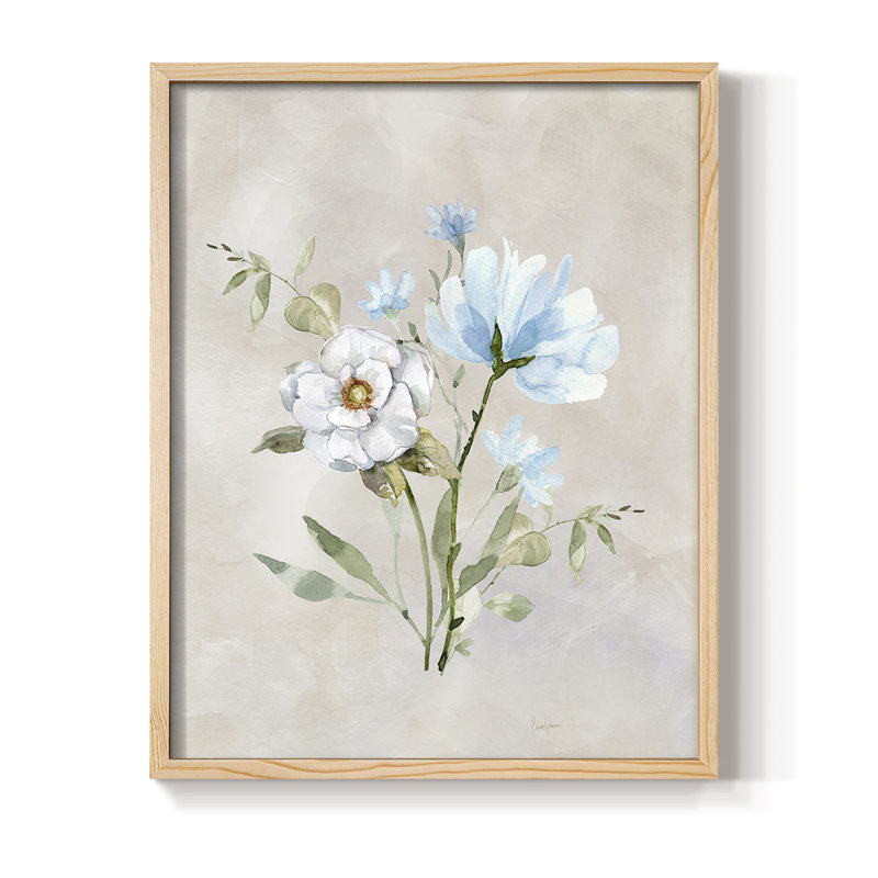 Détail dans la prairie II, reproduction encadrée - bois massif, Naturel, H 11 po x l 9 po