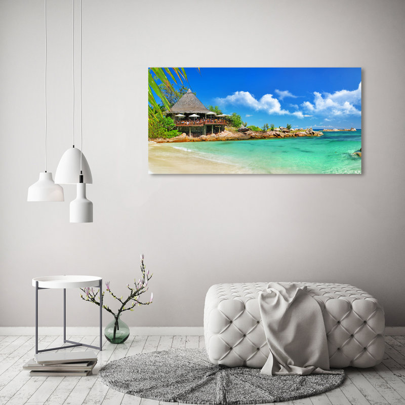 Seychelles Beach - Wrapped Canvas Print, 60cm H x 120cm W