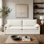 Canapé-lit convertible 4 places - tissu chenille, siège profond, canapé Cloud moderne avec rangement, port USB et oreiller 2-en-1, canapé-lit pour salon, appartement, chambre à coucher, beige / blanc-1260855472