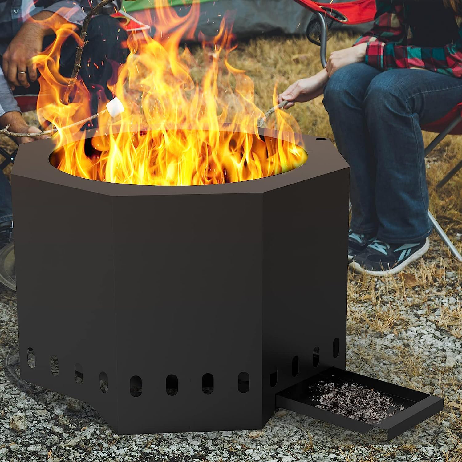 Hitechluxe Smokeless Fire Pit Wood Burning with Ash Pan Collector Wayfair