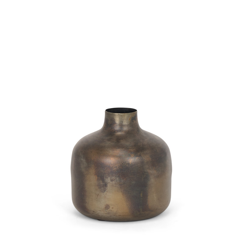 Vase de table en métal Bantice, H 6,3 po x l 6,3 po x P 0,97 po