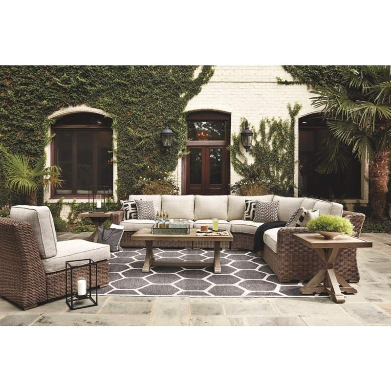 Beachcroft Beige Square Porcelain Top End Table