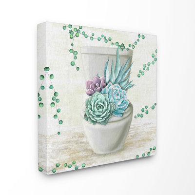 « succulent bouquet salle de bain, peinture de toilette », impression