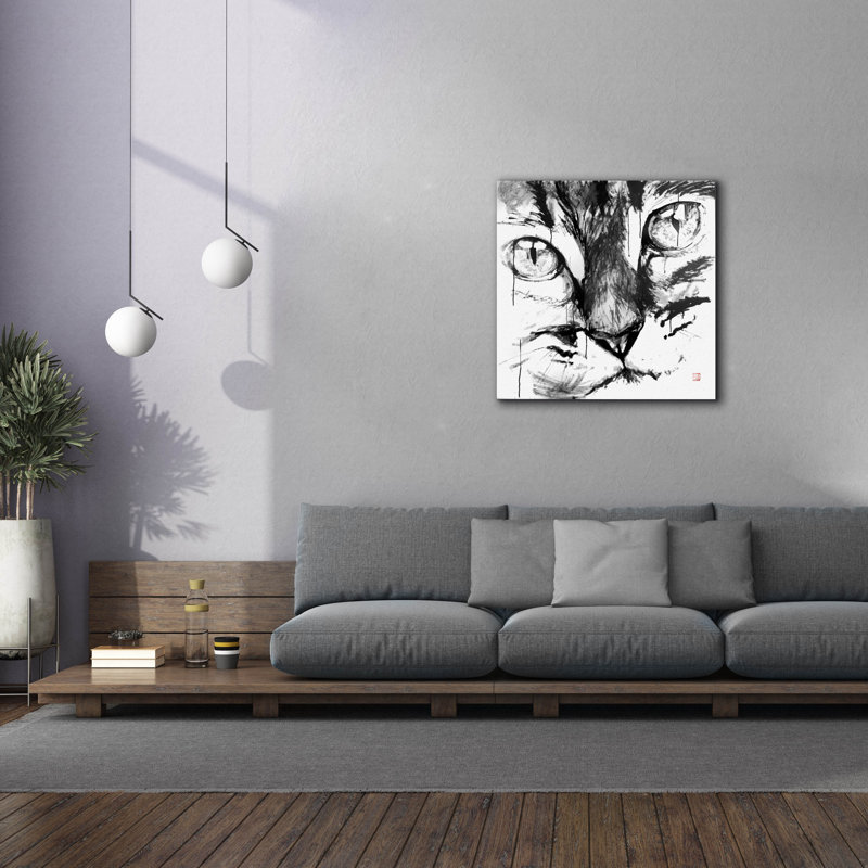 «Epic Graffiti» «Cat Face» par Pechane, art mural sur toile, 37 po x 37 po, H 37 po x l 37 po