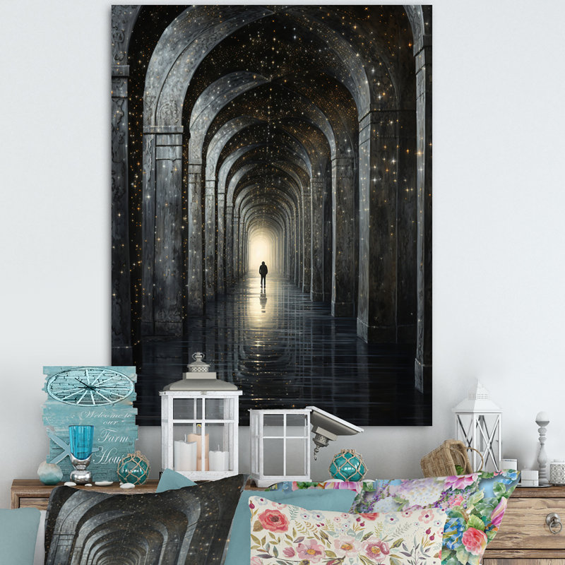 " Tunnel Silent Symphony Pointillism ", 20" H x 12" W x 1" D, Wrapped Canvas