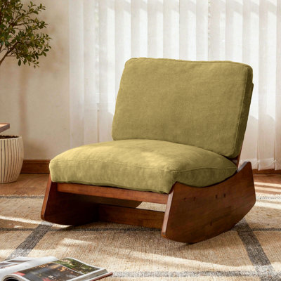 Upholstered Solid Wood Rocking Chair