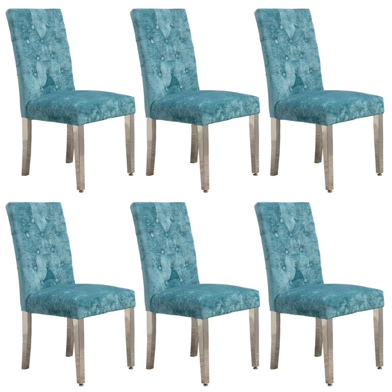 Kartika 19.29'' H Tufted Velvet Upholstered Side Chair, Green