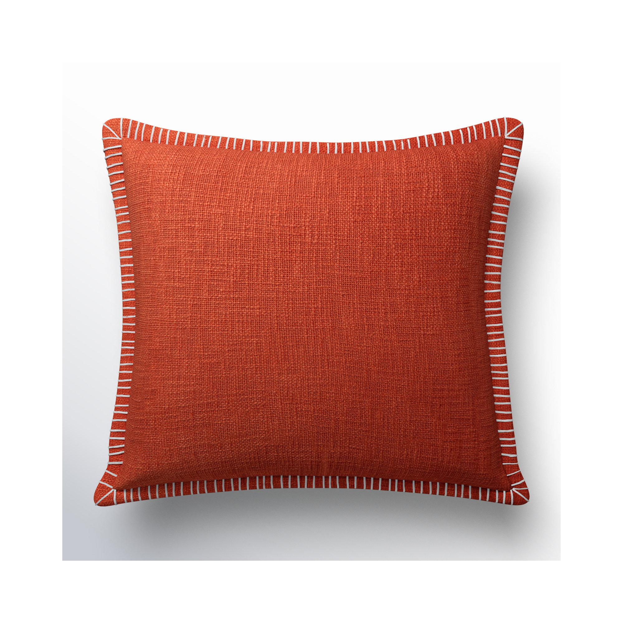 Fernande Cotton Throw Pillow, 22" H x 22" W x 1" D, No Fill, Orange