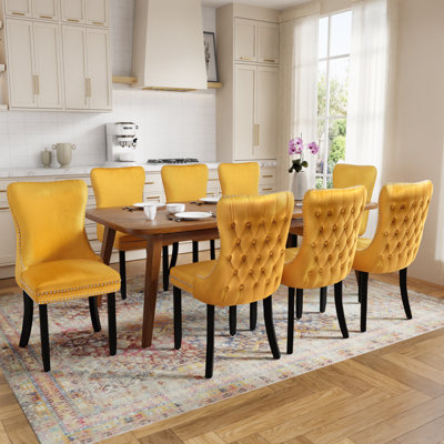 Ensemble de 6 chaises de salle à manger rembourrées en velours