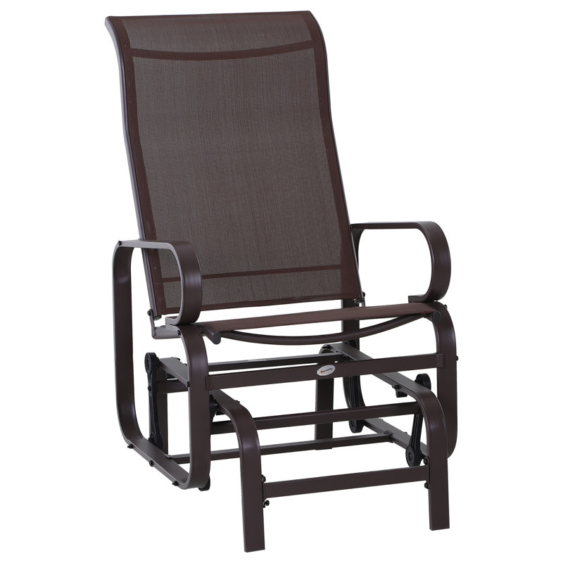 Fauteuil coulissant pour l'extérieur Yessenia, 1 Piece, Cadre brun / toile grise