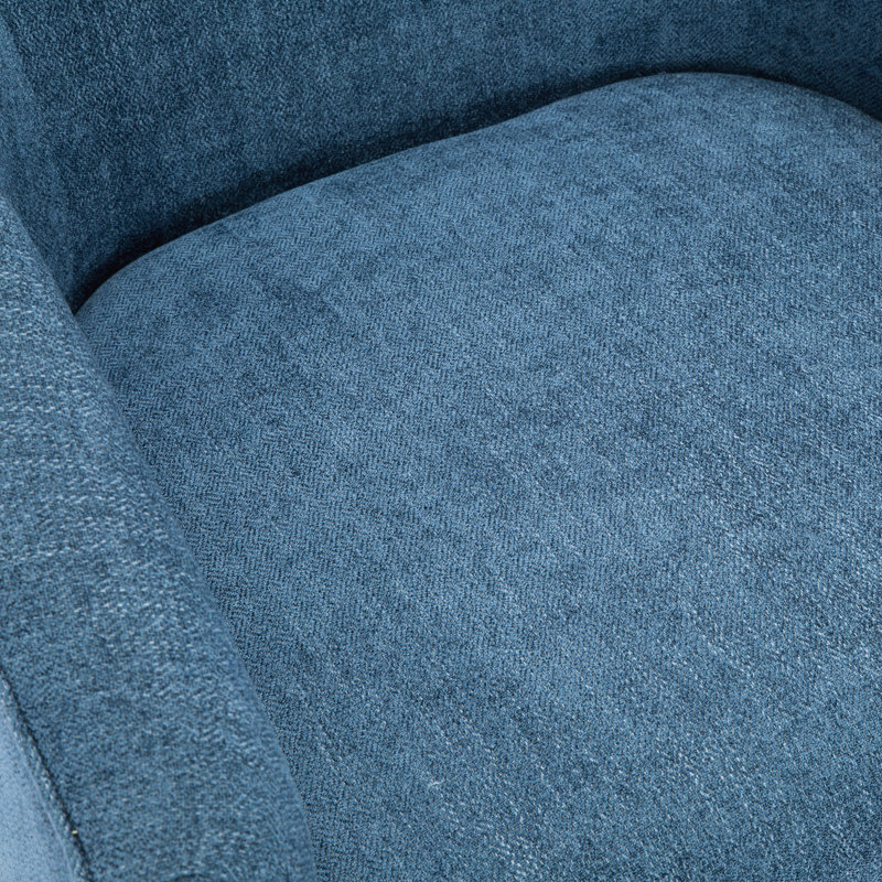 Fauteuil demi-tonneau pivotant Bevis, Tweed bleu