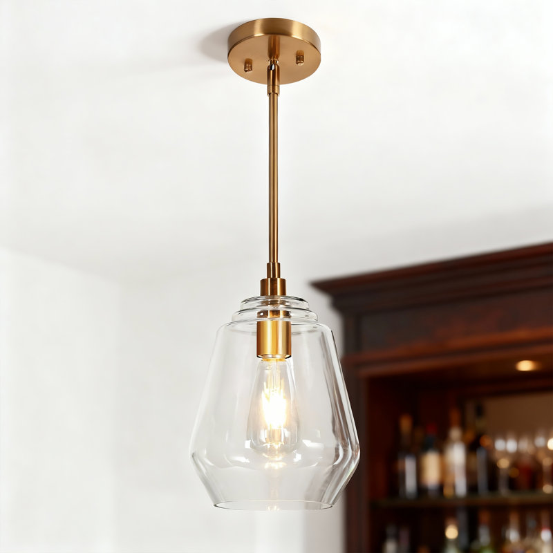 Luminaire suspendu en verre taillé 1 lumière pour îlot de cuisine