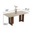 63'' Sintered Stone Dining Table for 6, Rectangle Modern Dining Table with Double Wood Legs, Mid Century Modern Kitchen Table-667596409-667596408