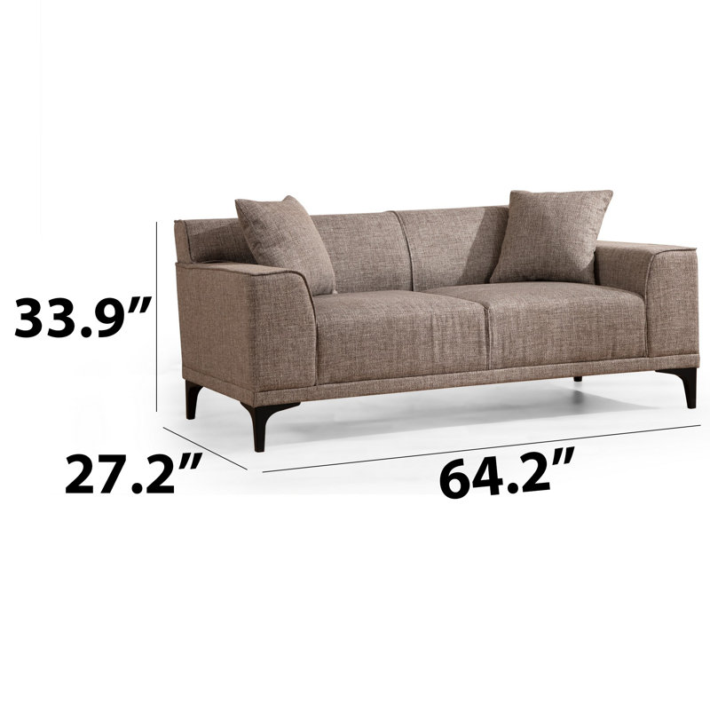 Canapé Tice, Fauve, H 33,9 po x l 64,2 po x P 27,2 po