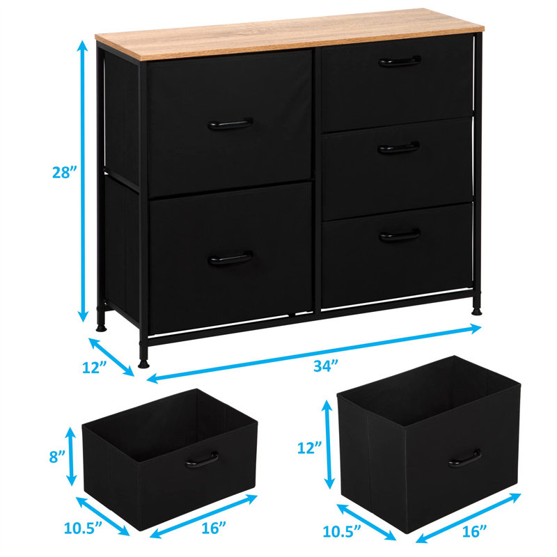 Saasha 5 Drawer Storage Drawer