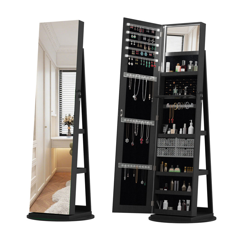 Armoire à bijoux Elegance 360 ° avec gestion intelligente et sécurité renforcée., Noir