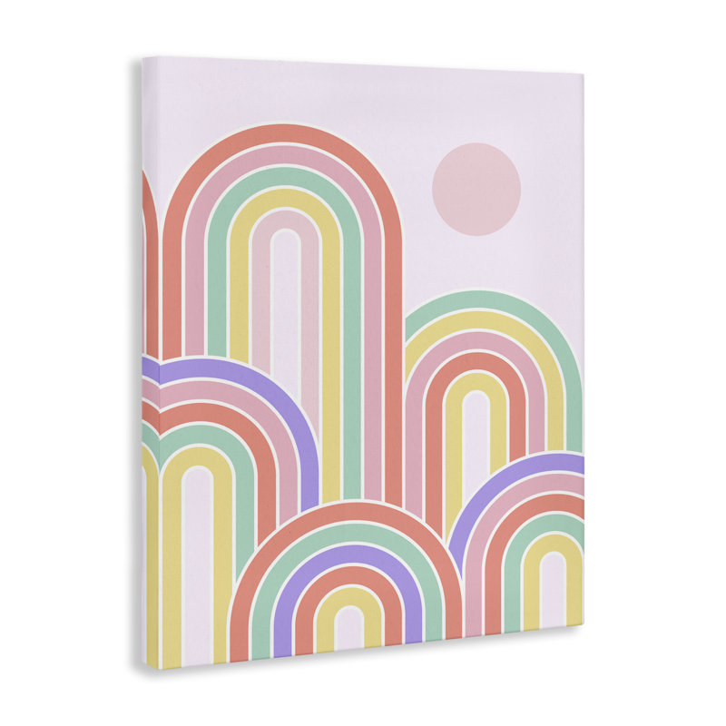 «Pastel Rainbow Arches», art mural par Dominique Vari, H 20 po x l 16 po