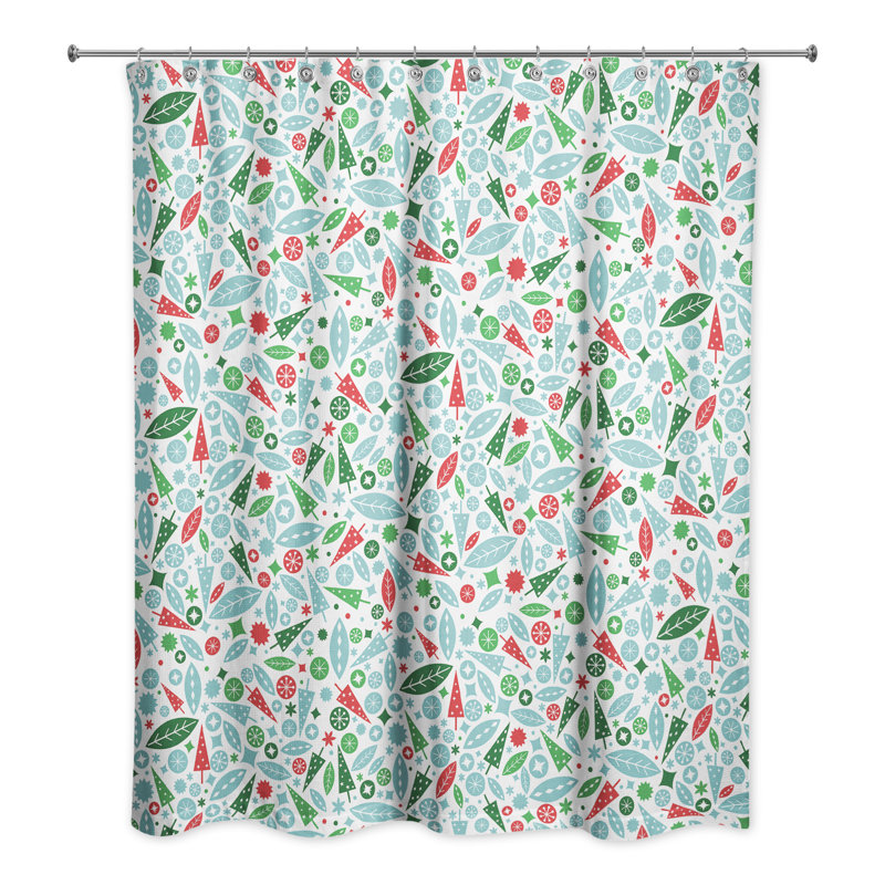 Rideau de douche simple Midcentury