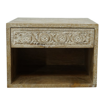Hand-crafted Solid Wood Floating Nightstand