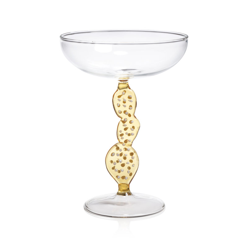 Ensemble de 4 verres à cocktail Tactila Climbing Cacti, Jaune moelleux