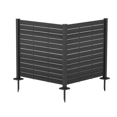 Kozyard 50" W x 48" H Outdoor Privacy Screens With Aluminum Post, Air Conditioner Fence Panels, Pool Equipment Enclosure, Trash Can Screen Fence Kit for Outside Backyard Patio 2 Panels/DarkGray