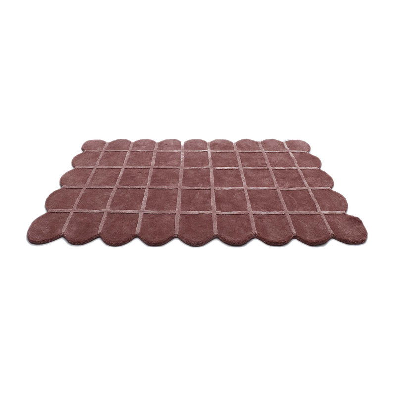 Geometric Area Rug in Red, Rectangle 9' x 12'