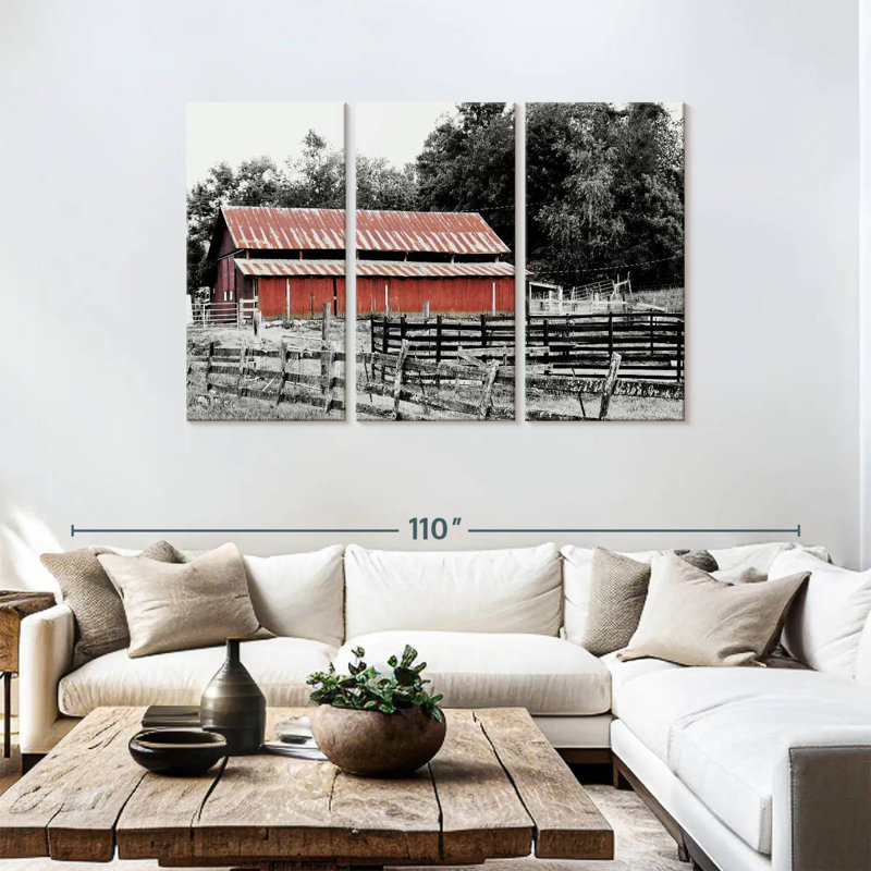 Lilie BW Rustic Barn, 48" H x 74" W