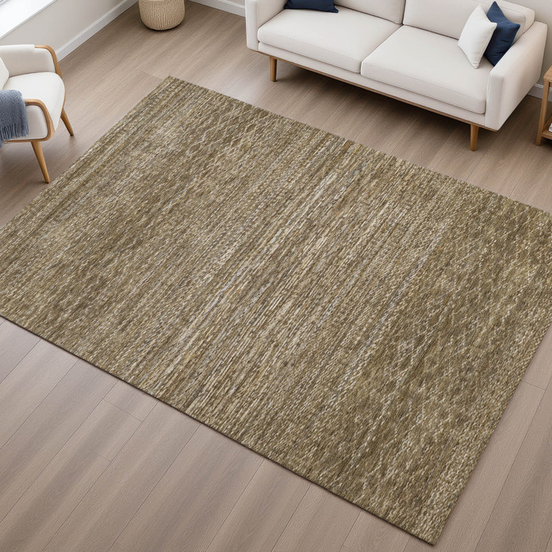 Premium Machine Washable Mayfield AMF2150 Striped Rug, Rectangle 3' x 5', Chocolate