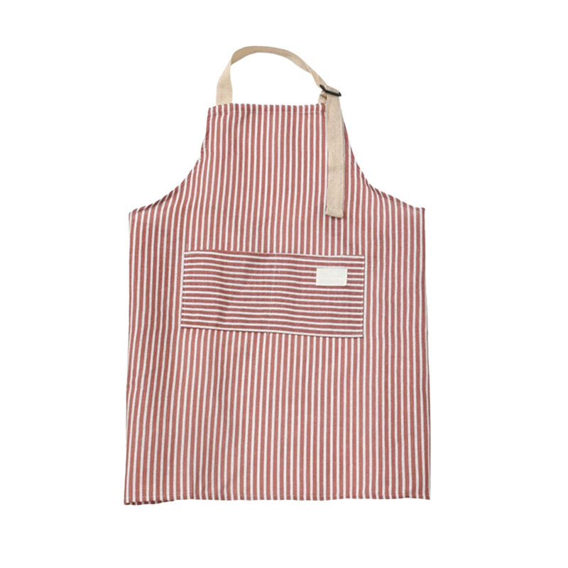 Tablier en coton rayé pour femme avec tablier de cuisine imperméable pour femmes, Rouge