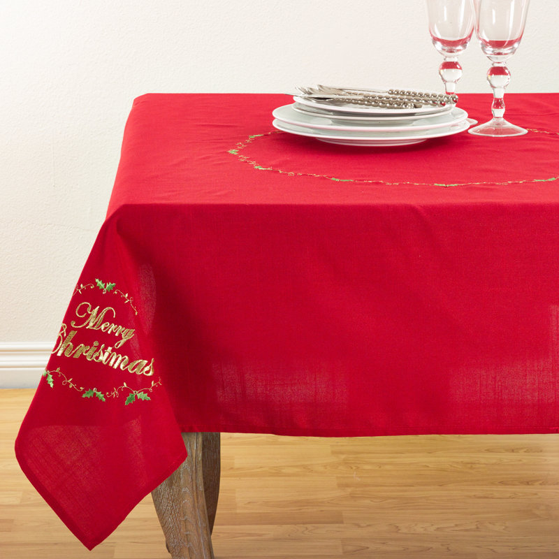 Nappe Merry Christmas Holly, Carré 54 po