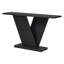 Console noire Mirod avec placage en bois naturel, base en forme de V classique | Idéal pour la présentation et l'assemblage facile-733324230