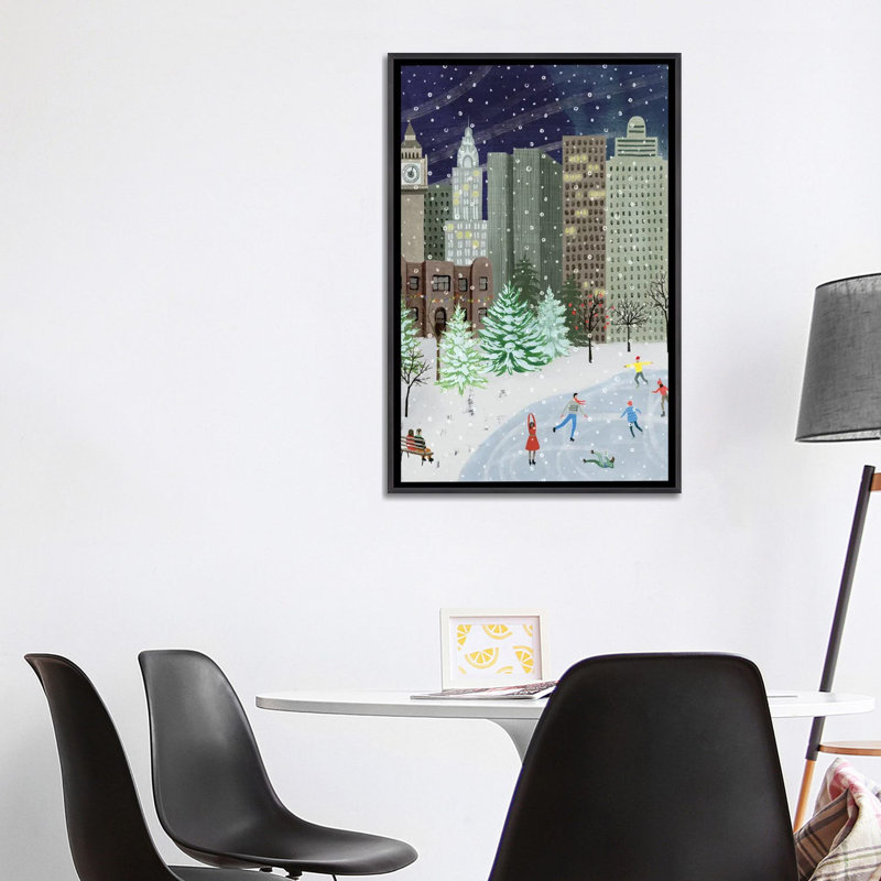 «Christmas in the City I» par Grace Popp - impression d'art graphique, H 40 po x l 26 po x P 1,5 po, Pas de tapis