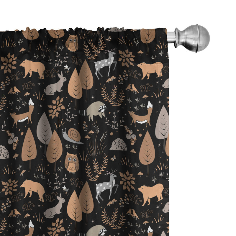 Woodland Semi-Sheer Rod Pocket Curtain Panels, 28" x 63"