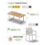 Ensemble de salle à manger d'extérieur Alora 5 pièces en aluminium avec table à plateau en bois de 67,4 po et 4 chaises-381464178-423400460