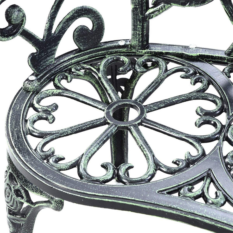 Lafave Aluminum Outdoor Bench, Antique Green