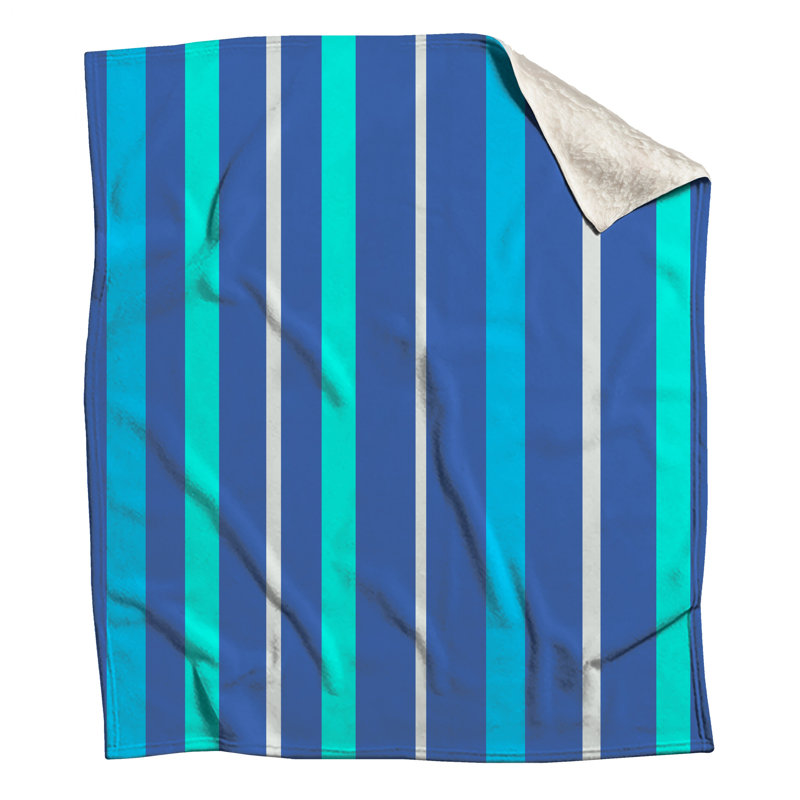 Blue Aqua Stripes Blankets, 60in W x 80in H