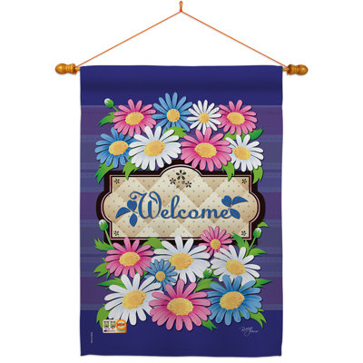 Ensemble de drapeau 2 faces 40 "x 28" Welcome marguerites