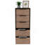 Commode verticale H 42 po, 5 tiroirs, commode verticale, noir / chêne clair-600753597