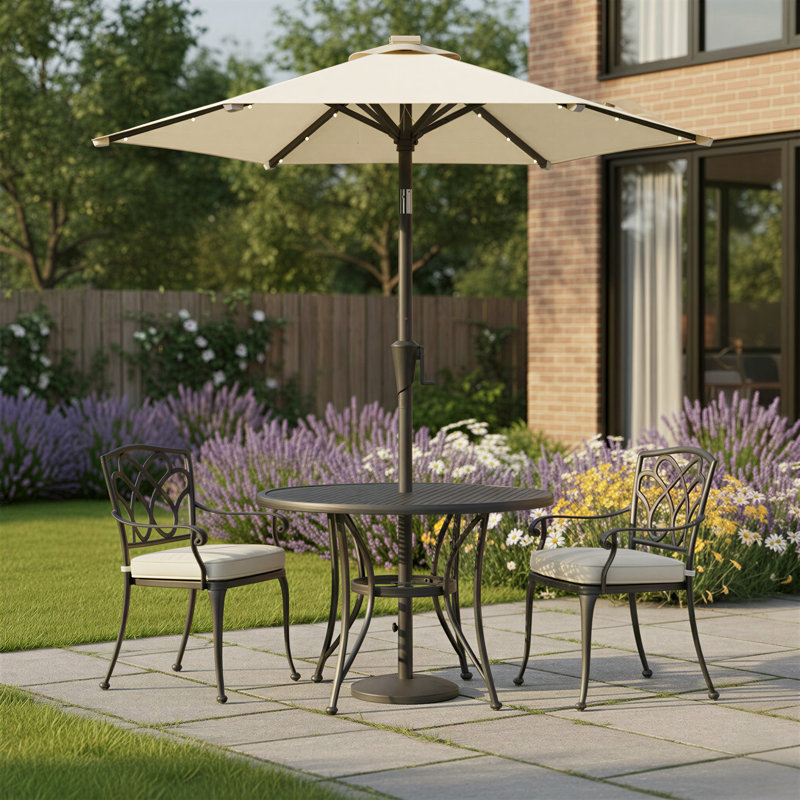 195cm Tilt Beach Parasol, Beige