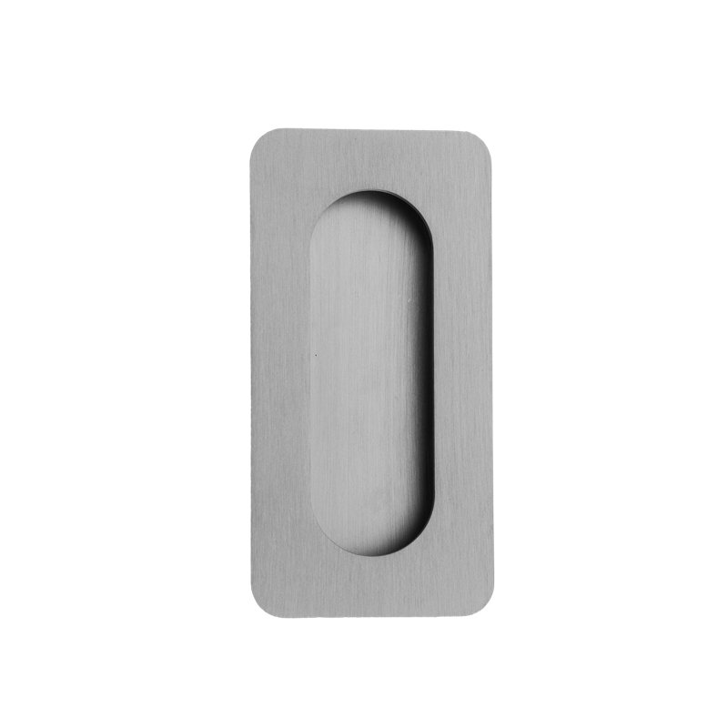 Recessed Pull Plate, Satin Stainless Steel, 4.01" H x 2" W x 1" D