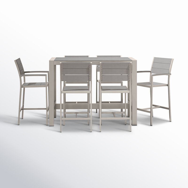 Ensemble repas 7 pièces Betty, Gris, Argent