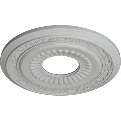 Endurathane Lauren Ceiling Medallion, 20 5/8"OD x 6 1/4"ID x 1 3/8"P (Fits Canopies up to 6 1/4"), Hand-Painted Frost Finish