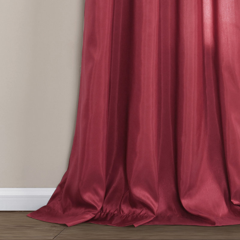 Semi Sheer Curtain Single Panel, Red