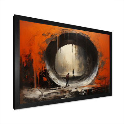 Tunnel orange avec portail abstrait I