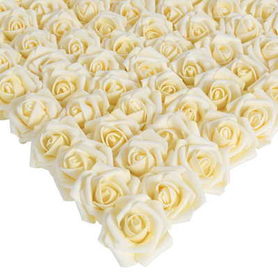 200 têtes de fleurs artificielles roses, 1.97 en roses sans pied capitules de roses artificielles pour l'artisanat fausses têtes de roses artificielles pour le bricolage décoration de fête de mariage décorations de mariage accessoires de Photobooth